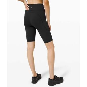 Lululemon Black Invigorate High-Rise Biker Shorts 10" Athletic Women's size 10